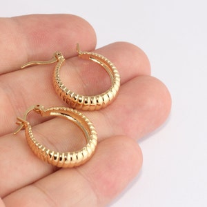 22mm 24k Shiny Gold Earrings, Leverback Earrings, Shell Hoops, Shell Hoop Earrings, Gold Earring Clasps, Gold Plated Findings, lbe, XP234