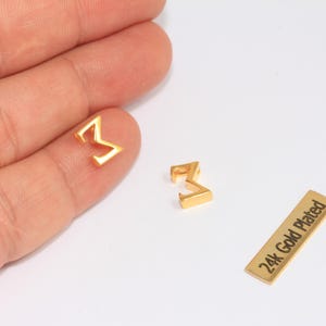 7x9mm 24k Shiny Gold Sigma Letter, Greek Alphabet, Greek Symbol, Sigma Charm, Letter Charms, Gold Plated Letters, ZRCN412