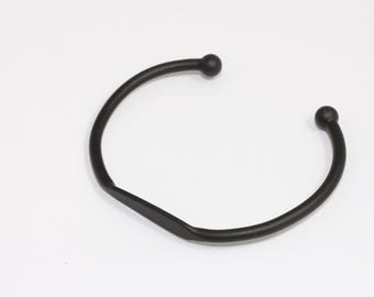 Matt Black Plated Cuff Bracelet, Open Bangle, CHK728-4