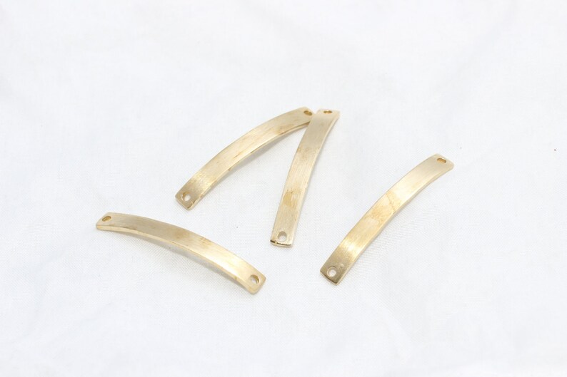 5 Pcs 37mm Raw Brass Curved Bar Connector Connector Bar Raw Etsy