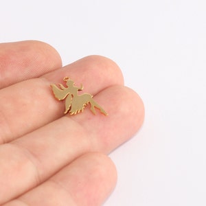 11x20mm 24k Shiny Gold Fairy Charms, Tinkerbell Pendant, Wendy Pendant, Gold Fairy Angel, Tinkerbell Necklace, Gold Plated Findings, SLM852