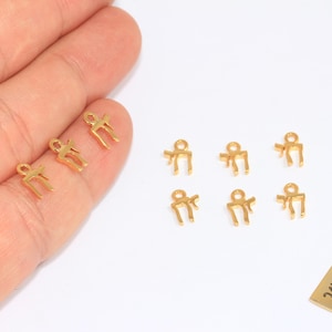 6mm 24k Shiny Gold Pi Letter, Beta Letter, Greek Letters, Phi Beta Jewelry, Pi Symbol, Greek Alphabet, Gold Plated Findings, CHK166-6