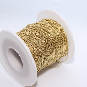 16.5 feet 1mm Raw Brass Ball Chain, Faceted Ball Chain, Bulk Lot Chains, Lace Ball Chain, Bead Chain, Raw Brass Findings, ZBC, BXB76-1