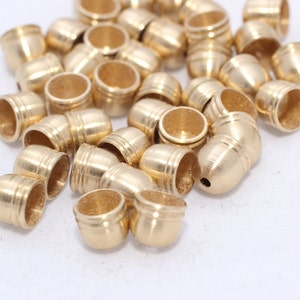 25 Pcs 5mm Raw Brass End Cap, Bead Cap, Brass End Cap, Cord End, Bracelet End Cap, Raw Brass Findings, Jewelry Supplies, EC, NED5