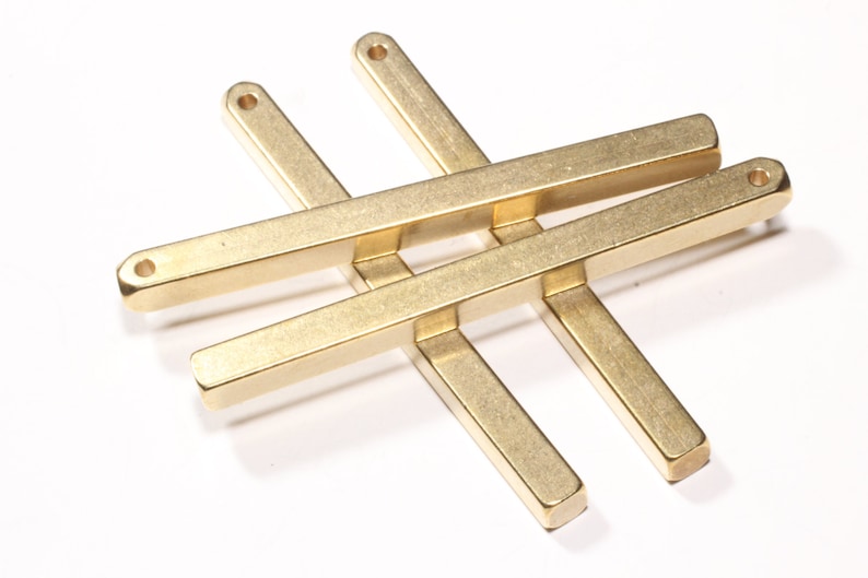 Personalized Bar 10 Pcs 4x50mm Raw Brass Bar Stamping Bar Raw Brass Findings Bar Necklace Brass Bar Pendant Nameplate Bar PND11 BT