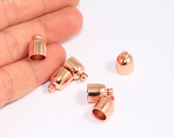 Rose Gold Plated Cone End Caps, Inner Size 8mm, Bead Caps, Leather Cord End Caps, Tassel End Caps, Rose Gold Plated Findings, ROSE300