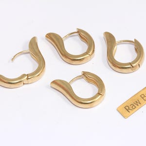 17x23mm Raw Brass Earrings, Lever Back Hoop Earrings, Drop Hoop Earrings, Brass Earring Hoops, Brass Earring Findings, LA4