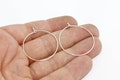 35mm Silver Plated Earring Hoops, Hoop Ear Wire, Hoop Earrings, Earring Settings, Large Hoop Earrings, Silver Plated Earrings, HES, EAR16