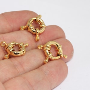 13mm 24k glänzend Gold Feder Verschluss, Runde Gold Verschluss, FederVerschluss, hochwertige Verschluss, Hummer Verschluss, vergoldet Erkenntnisse, MLS150