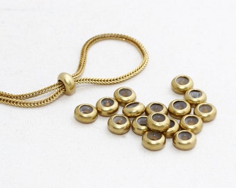 20 Pcs 7mm Raw Brass Rubber Stopper, Raw Brass Connector, Rondelle Rubber Stopper  , EYM27