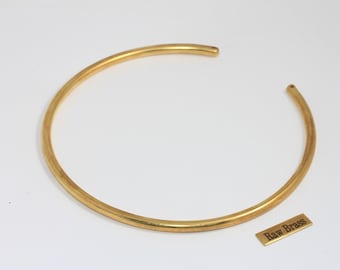 5mm Raw Brass Wire Choker Necklace, Choker Necklace Cuff, Wire Neck Cuff Necklace, Raw Brass Jewelry Findings, BXB404-6