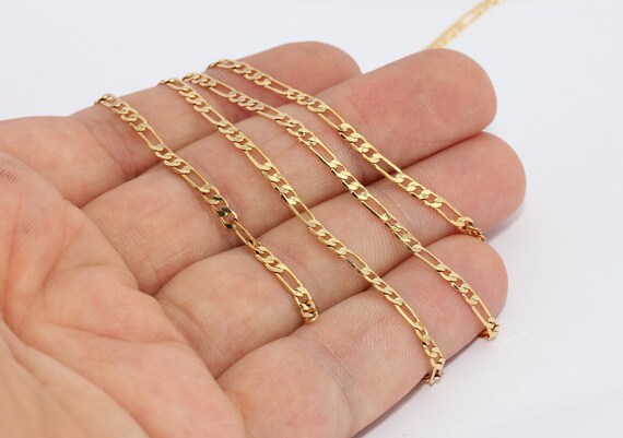 THE46 16,5 Feet Black Faceted Chains 2,2x3mm flat curb chains brass soldered chains