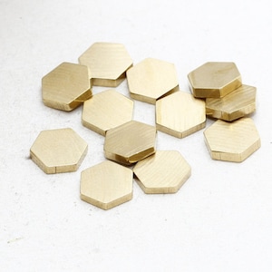 10個 12 mm 真鍮六角形、スタンピングブランク、金属ブランク、幾何学的ブランク、フラット六角形、PA、AE40