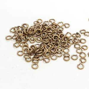 100 Pcs 18 Ga 5mm Anelli di salto placcati in bronzo, connettore di bronzo, anelli di salto aperti, anelli di salto in bronzo di massa, forniture per la produzione di gioielli, BFJ, CLS34
