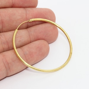 50mm ruwe messing oorbellen, hoepel oorbellen, cirkel oorbellen, messing ronde oorbellen, messing oorbellen hoepels, messing earring bevindingen, HOE, CHK339
