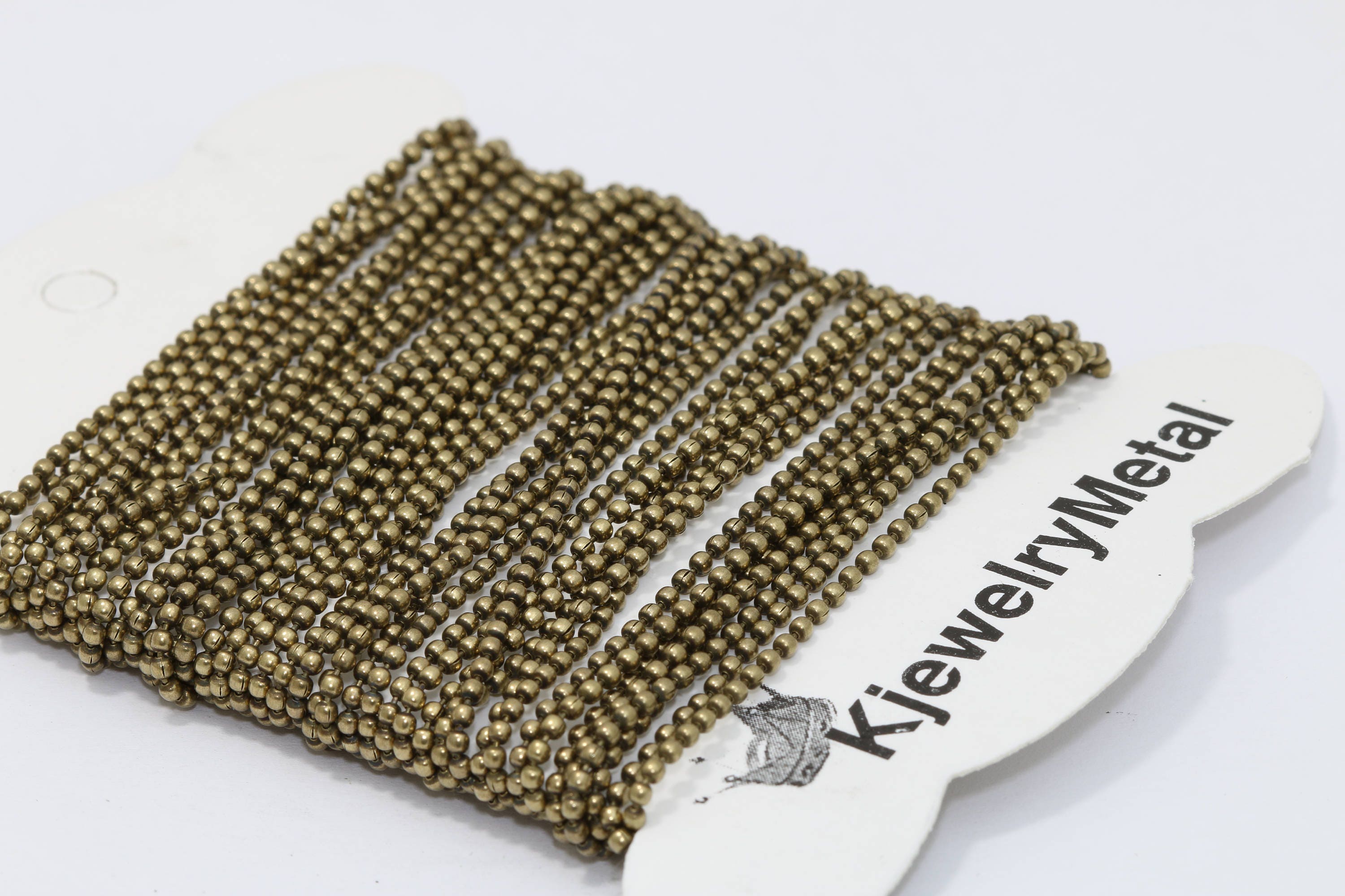 33 Feet 1,5mm Antique Bronze Ball Chain, Faceted Ball Chain, Bulk Chains, Lace Ball Chain, Bead Chain, Bronze Plated Findings, HBC,