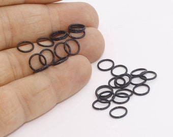 100 Pcs 8mm 22 Ga , Black Jumprings , Jumprings, Connector, Black Findings, ETS175