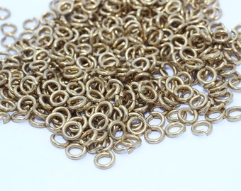 100 Pcs 17 Ga 6mm Raw Brass Jump Rings, Connecteur en laiton brut, Anneaux de saut ouverts, vrac raw brass jump rings, bijoux fabrication fournitures, HFJ, HLS10