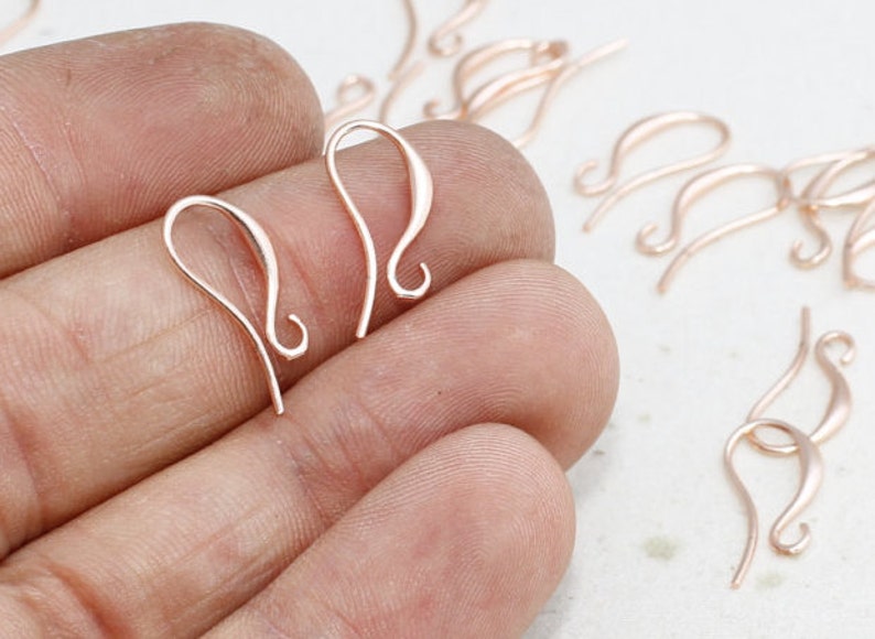 12 Pcs 8x15mm Rose Gold Earring Hooks Fish Hooks Ear Wires Etsy