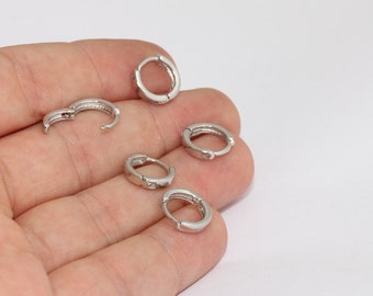 Rhodium Plated Leverback Earrings, 12x14mm Brass Earring Findings, FNL211