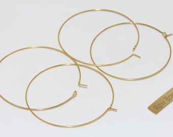 50mm Raw Brass Earring Hoops, Hoop Ear Wire, Hoop Earrings, Earring Settings, Large Hoop Earrings, Raw Brass Earrings, HES, EAR28