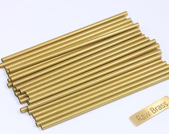 Raw Brass Tube Beads, Geometric Charms (3x80mm), CHK8