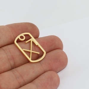 18x26mm 24k Matt Gold Sagittarius Charms, Astrology Charms, Gold Sagittarius Medallion, Sagittarius Necklace, Zodiac Necklace, SZM, MTE1469
