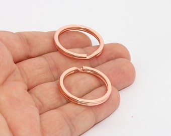 30mm Rose Gold Key Chain Ring, Split Key Ring, Key Chain, Swivel Clasps, Key Holder, Craft Supplies, Rose Gold Plated Findings, MTE891