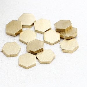 20個 12 mm 真鍮六角形、スタンピングブランク、金属ブランク、幾何学的ブランク、フラット六角形、PA、AE40