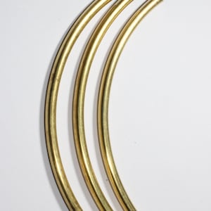 6 Pcs 6x110mm Raw Brass Tubes, Necklace Tube Beads, Tube Necklace, Long Curved Tubes, Brass Noodle Tubes, Brass Plated Findings,