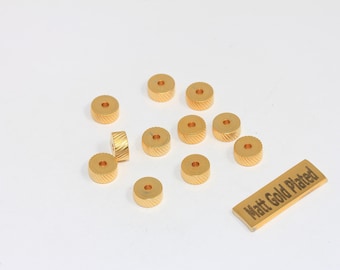 5 Pcs 8mm Matt Gold Beads, Spacer Beads, Rondelle Beads, Tube Beads, Bracelet Beads, ERB, BRT60