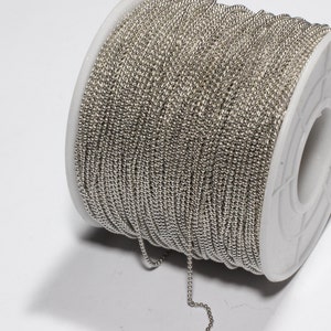 33 Füße 1mm Silber Farbe Kugel Kette, facettierte Kugelkette, Ketten, Spitze Kugelkette, Perlenkette, Silber Farbe vergoldet Erkenntnisse, ZBC, BXB80