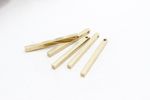 Bar Pendant 3x60mm Raw Brass Bars PND33 Bar Necklace Raw Brass Findings Long Bar Connectors Brass Jewelry Necklace Pendant