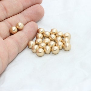 10 Pcs 8mm Raw Brass Beads, No Hole Beads, Raw Brass Ball Beads, Solid Brass Ball, Ball Charms, Metal Beads, Raw Brass Findings, KA91