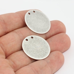 25mm Antique Silver Stamping Discs, Stamping Blanks, Round Blanks, Stamping Disc Tag, Round Blank Disc, Silver Plated Charms, RB, MTE825