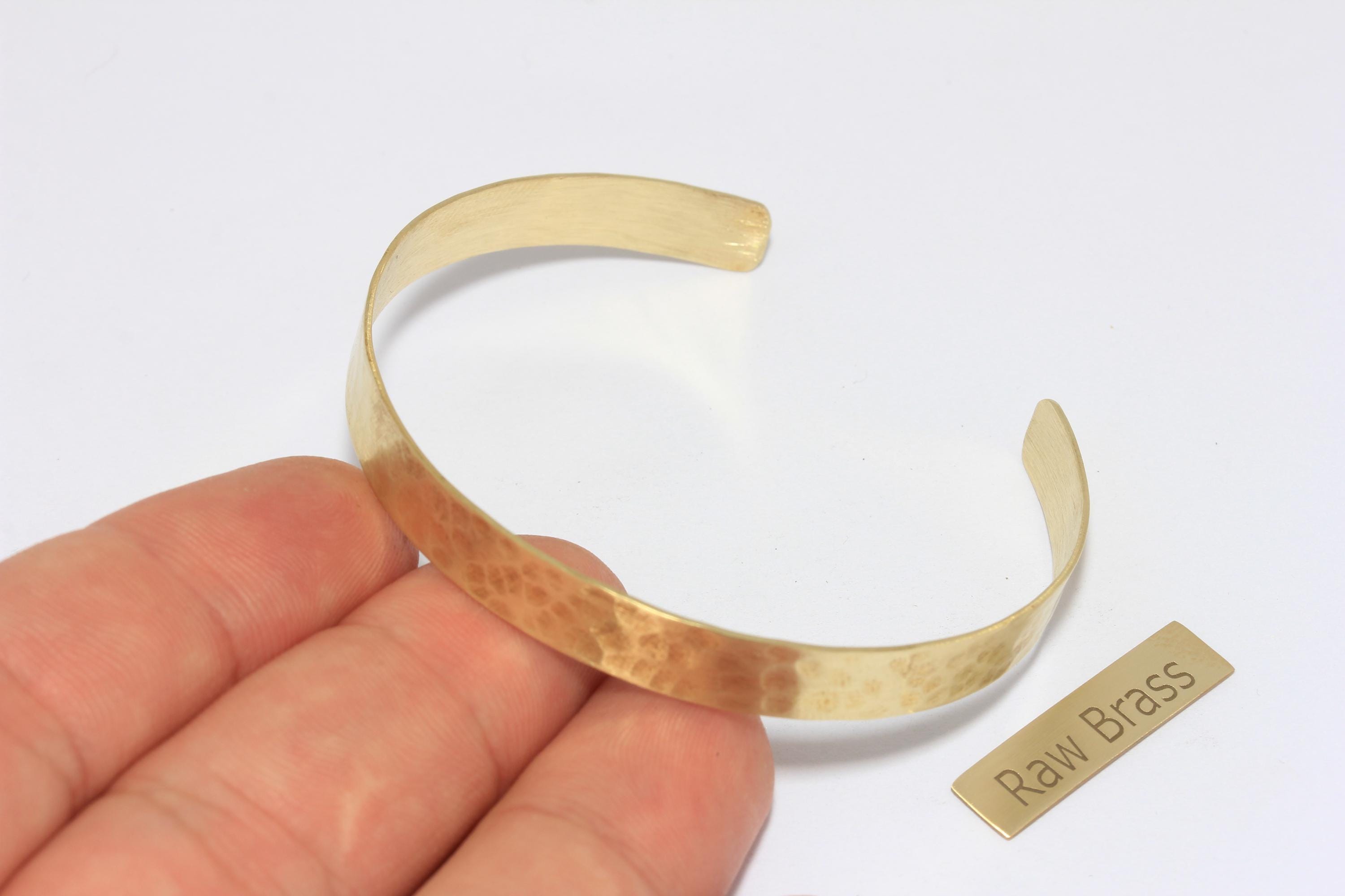 Handmade Raw Brass Hammered Bangle Bracelet (7x155mm), TFK17 - Etsy