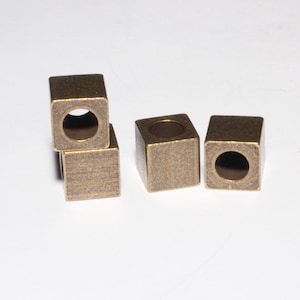 40 Pcs 8x8mm Antique Bronze Cube Beads, Cube Tubes, Tube Beads, Cube Beads, Spacer Beads, Connector Beads, Antique Bronze Findings, , DOM93