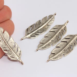 14 x 43 mm Antik Silber Blatt Charms, Armband Stecker, Blumen Charms, Boho Charms, Blatt Anhänger, versilbert Zubehör, CLO11