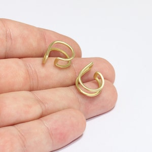 14mm Raw Brass Ear Cuffs, No Piercing Plain Ear Cuff, Cartilage Ear Cuff, Earring Settings, Elegant Ear Cuffs, Raw Brass Earrings, MLS342