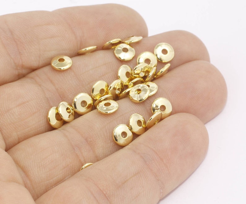 2x6mm 24k Shiny Gold Spacer Beads Rondelle Beads Gold Etsy