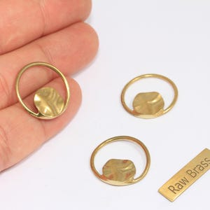 21mm Raw Brass Ring Pendant, Circle Necklace Charms, Irregular Round Charms, Outline Coin Charms, Raw Brass Findings, SLM455