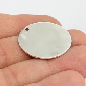 28mm Rhodium Plated Medallion, Round Charms, Round Disc, Personalized Disc, Stamping Blank, Stamping Tag, Silver Plated Findings, VI, MTE531