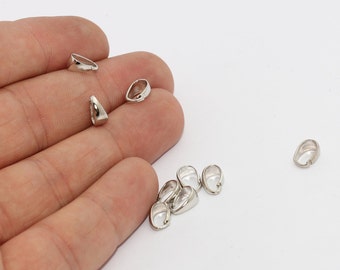 9mm Rhodium Pinch Bails, Pendant Bails, Charm Pinch Bails, Pendant Connector, Pendant Holder, Bail, Silver Plated Findings, NBP, MTE793