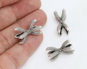 10x24mm Antique Silver Claw Charms, Colgante de Garra, Amuletos de Garra de Dragón, Amuletos de Pulsera de Hombre, Charm de Garra de Águila, Amuletos Plateados, KDR206