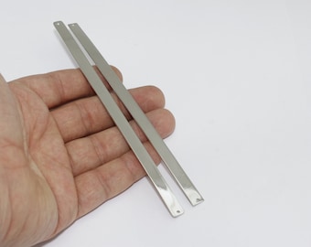 7x150mm Rhodium Plated Bracelet Blanks, Flat Bangle, Braccialetti timbratura a mano, Impostazioni Bracciale regolabile, Braccialetti placcati argentati, CHK61-2