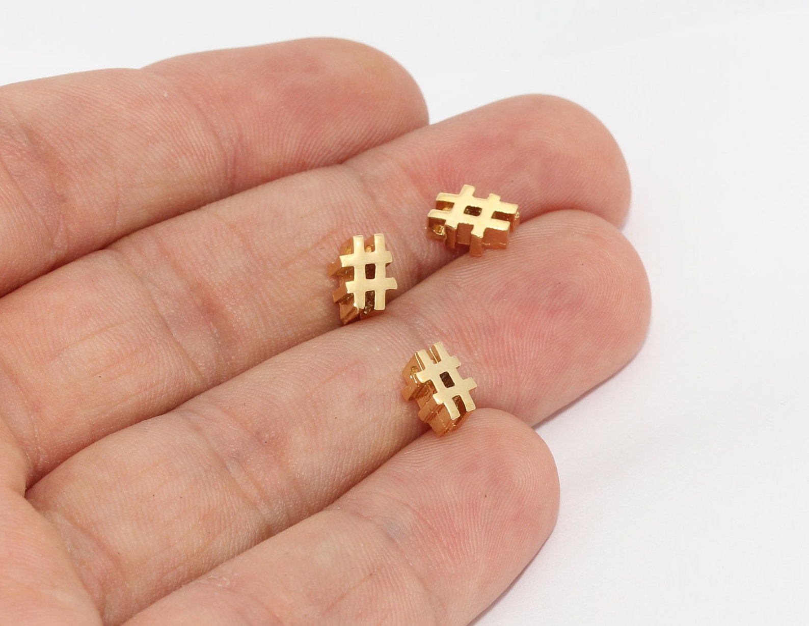 7x9mm 24k Shiny Gold Hashtag Pendant Mini Hashtag Charms Etsy