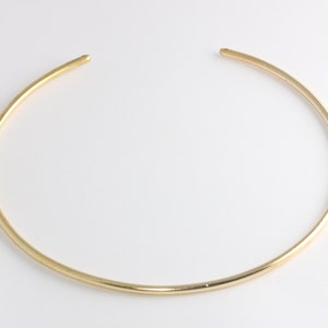 24k Shiny Gold Choker, Wire Choker Necklace, Adjustable Choker, Choker Settings, Dainty Neck Cuff, Necklace, Gold Plated Findings, BXB382-1