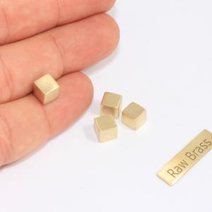7mm Raw Brass No Hole Cube Beads, Cube Beads, Cube Beads, Solid Brass Cube Blank, Geometric Cubes, Raw Brass Findings, MTE1455