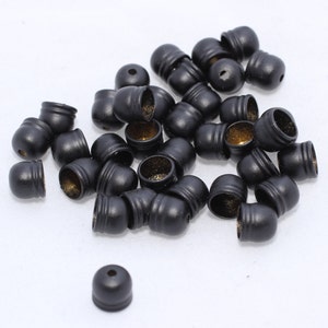 10 Pcs 5mm Black Plated End Cap, Bead Cap, Brass End Cap, Cord End, Bracelet End Cap, Black Plated Findings, Jewelry Supplies, EC, ETS15
