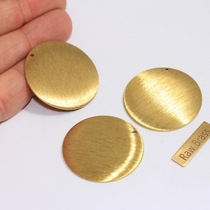 35mm Raw Brass Medallion, Round Charms, Round Disc, Personalized disc, Stamping Blanks, Stamping Tag, Raw Brass Findings, ROSE674